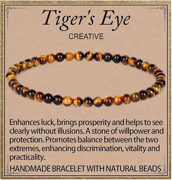 LPBeads Handmade Natural Gemstone Stretch Elastic Bracelet Healing Crystal Round Stone Beads Jewe... | Amazon (US)