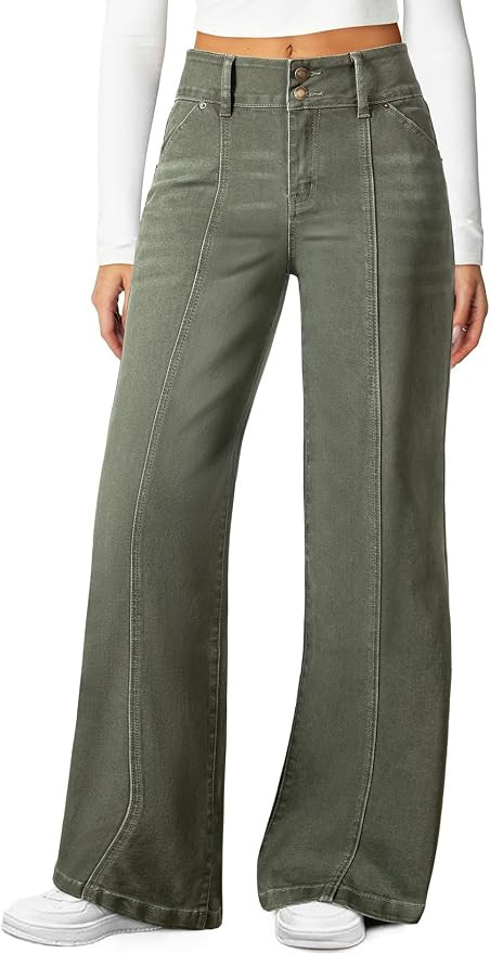 Sidefeel Women's High Waisted Wide Leg Stretchy Jeans | Amazon (US)