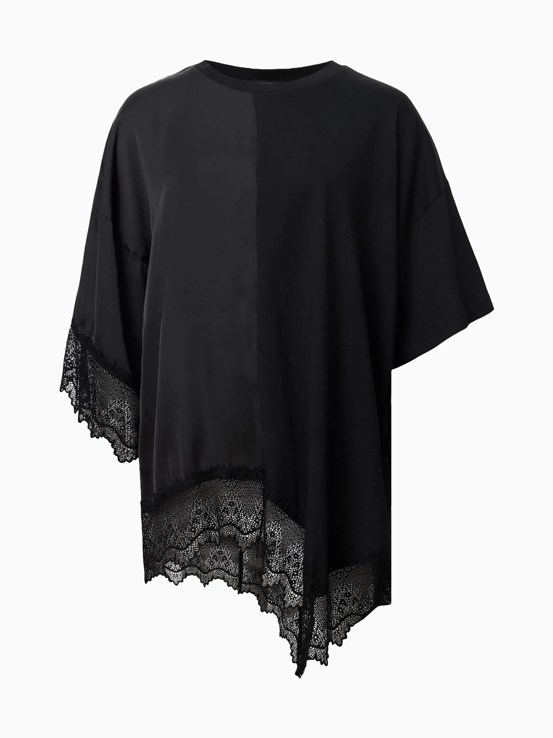 All Saints AllSaints Black Lenny Lace T-Shirt | Next US