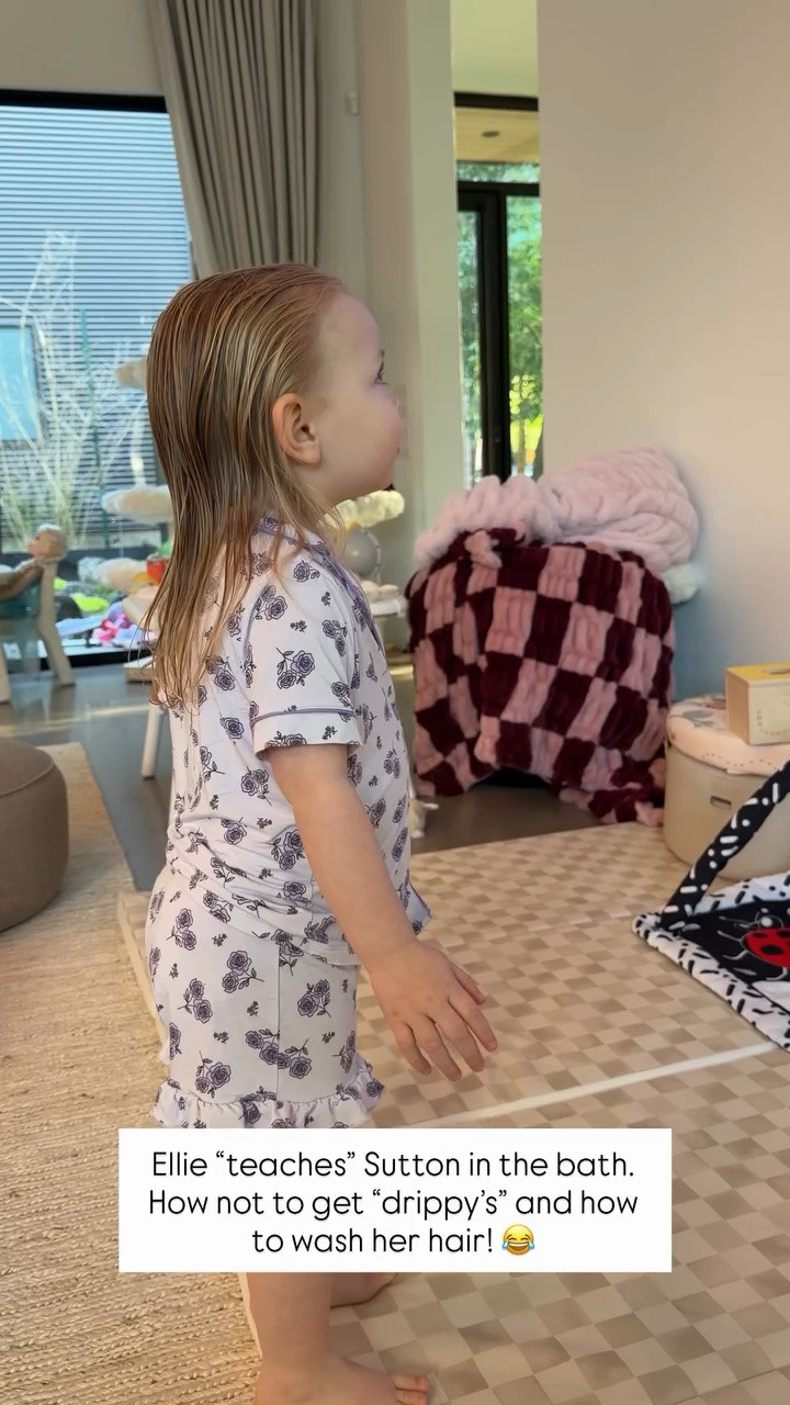 Ellie “teaches” Sutton in the bath. How not to get “drippy’s” and how to wash her hair! 😂

Her @Caden Lane two piece short lounge set is linked here! All sizes are still in stock. 💜

Caden Lane is also having a sale right now - take an extra 25% off the sale section! ✨

#LTKKids #LTKselfcare #LTKSaleAlert