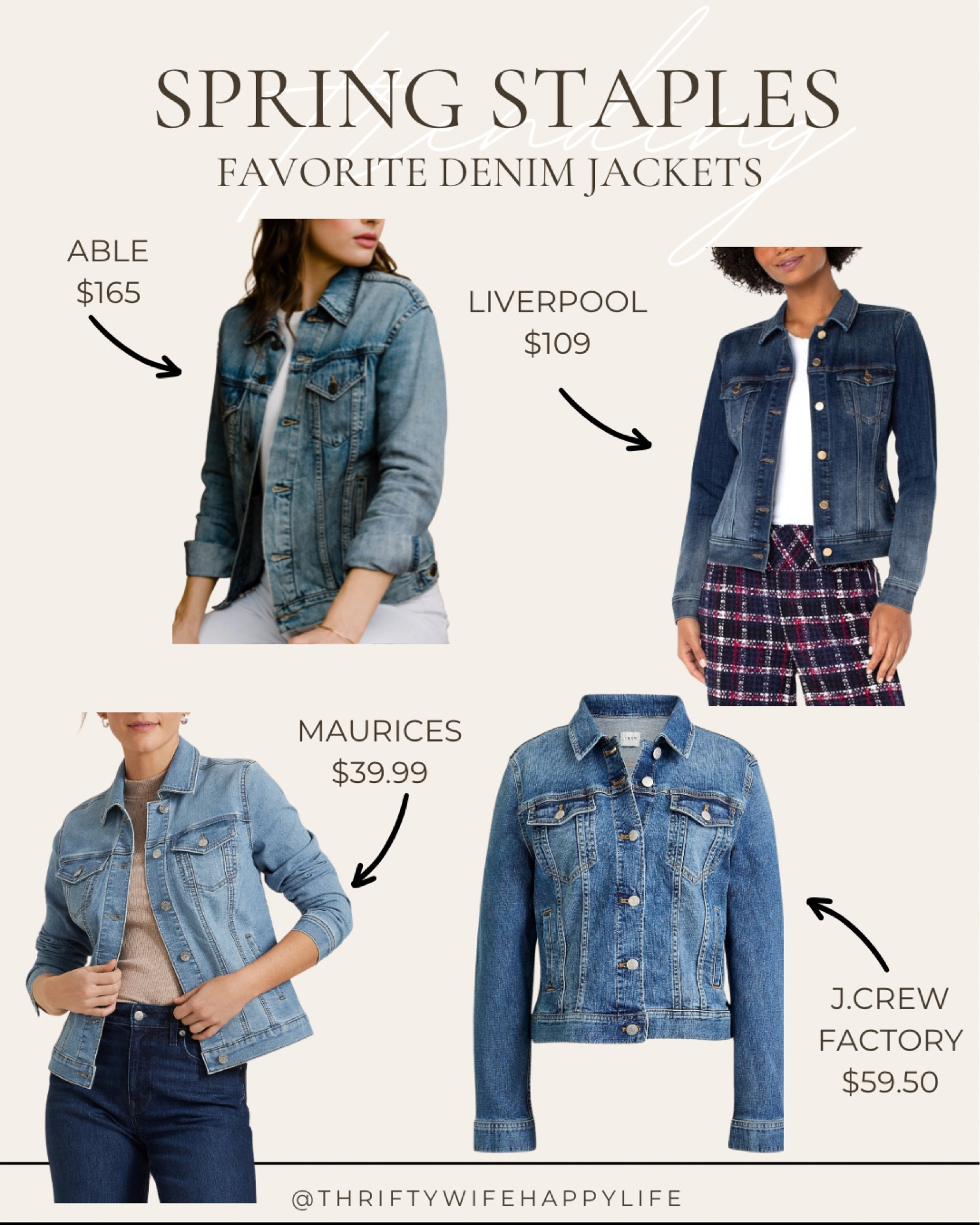 Spring Staples! Denim jackets are my favorite wardrobe staple ever! They are a piece that I feel are worth investing in! Here are my top 2 favorite investments jackets as well as 2 great value options! 

#LTKPetite #LTKSeasonal #LTKStyleTip