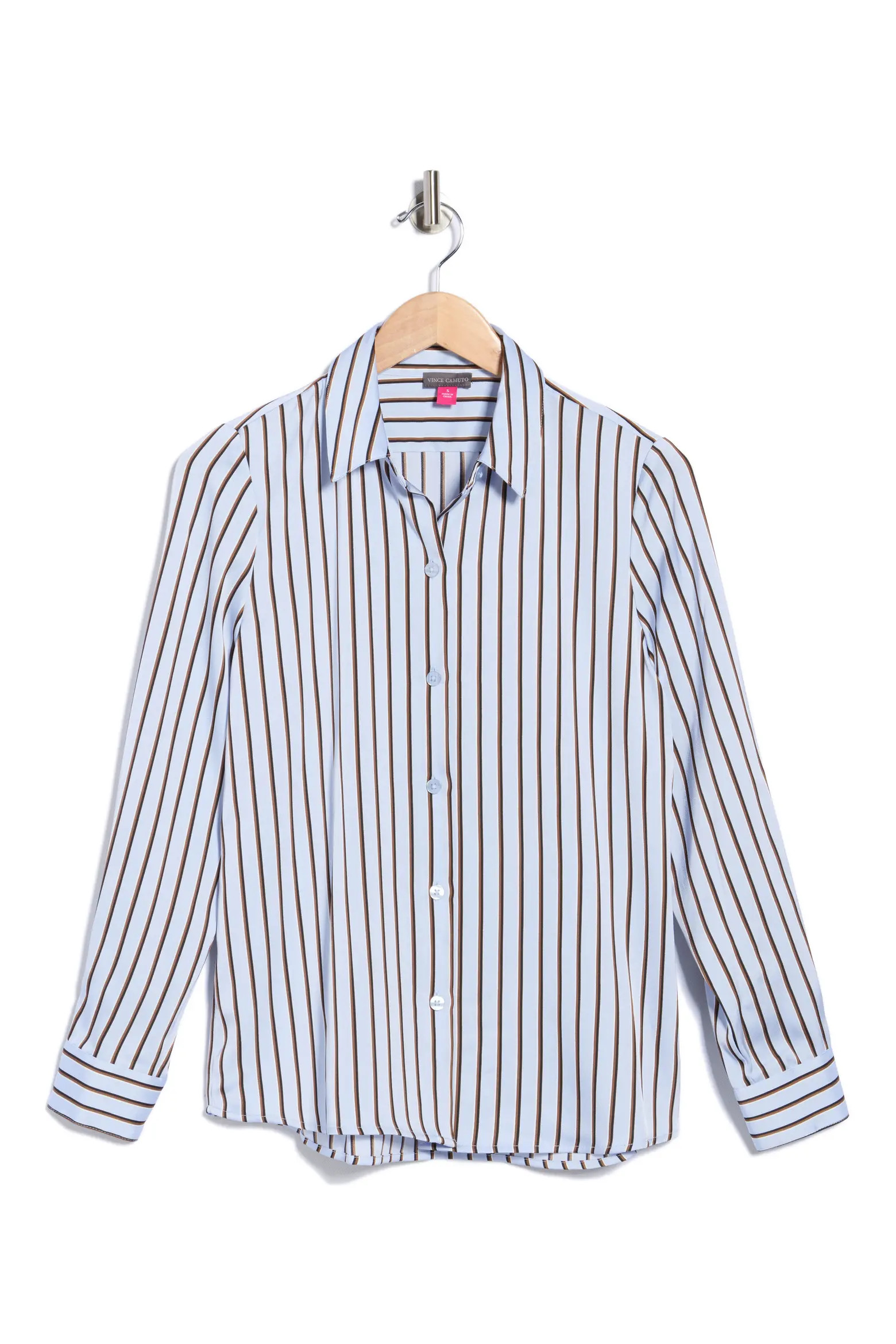 Vince Camuto Satin Long Sleeve Button-Up Shirt in Goddess Blue at Nordstrom Rack, Size X-Small | Nordstrom Rack
