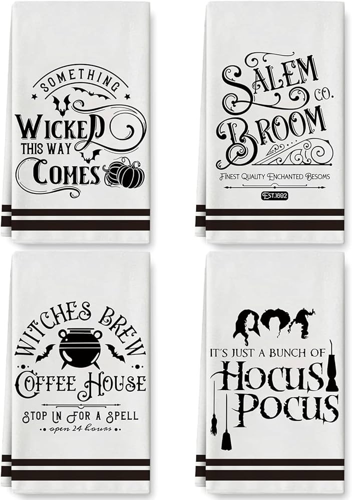 AnyDesign Halloween Kitchen Dish Towel 18 x 28 Inch Vintage Witches Dishcloth Ultra Absorbent Dry... | Amazon (US)