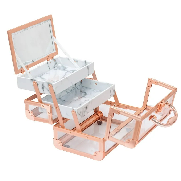 Impressions Vanity Savvy Lux Makeup Portable Size Travel Case with Flip Top Mirror (Rose Gold Cle... | Walmart (US)