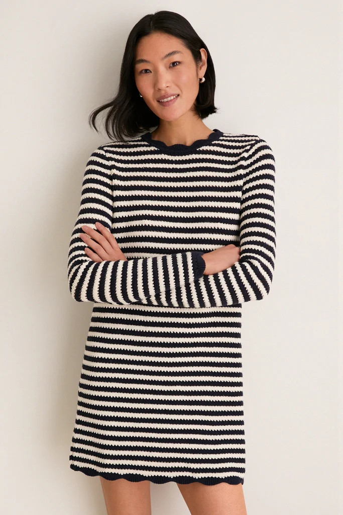 Black Stripe Knit Faro Mini Dress | Tuckernuck (US)