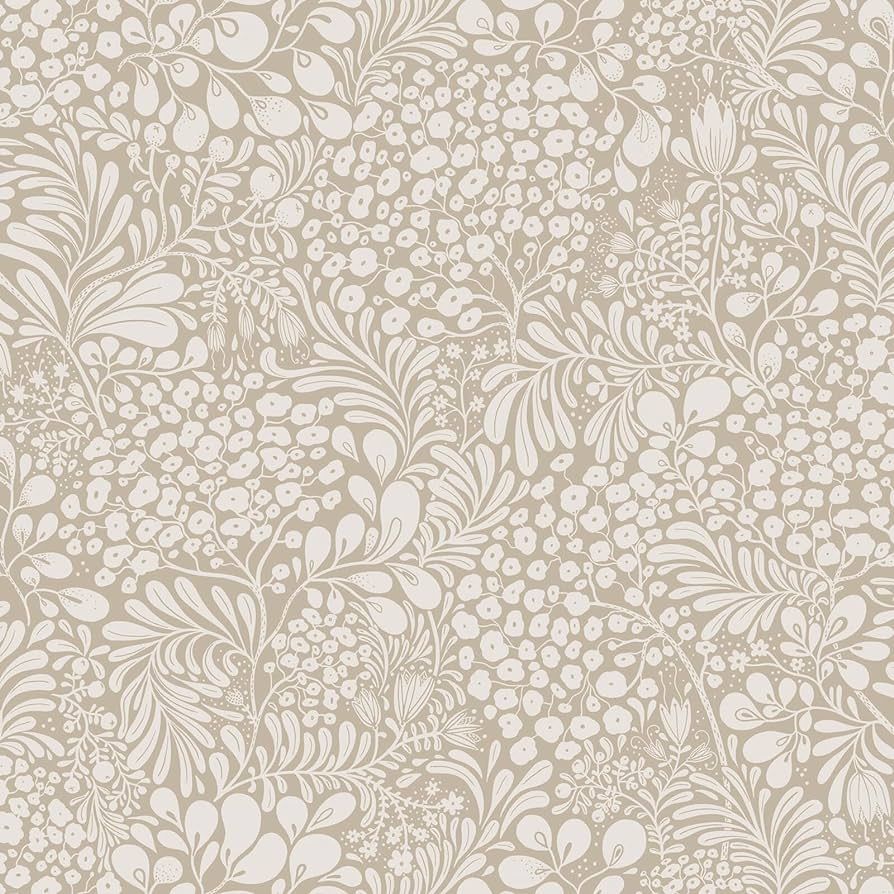Heroad Brand Boho Floral Peel and Stick Wallpaper Beige Wildflower Contact Paper Self Adhesive Contact Paper for Cabinets Waterproof Removable Wallpaper Decoration Wall Paper for Walls 16.1''x78.7'' | Amazon (US)
