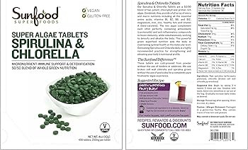Super Algae Spirulina & Chlorella - Whole Green Nutrition Blend for Immune Support & Detoxificati... | Amazon (US)