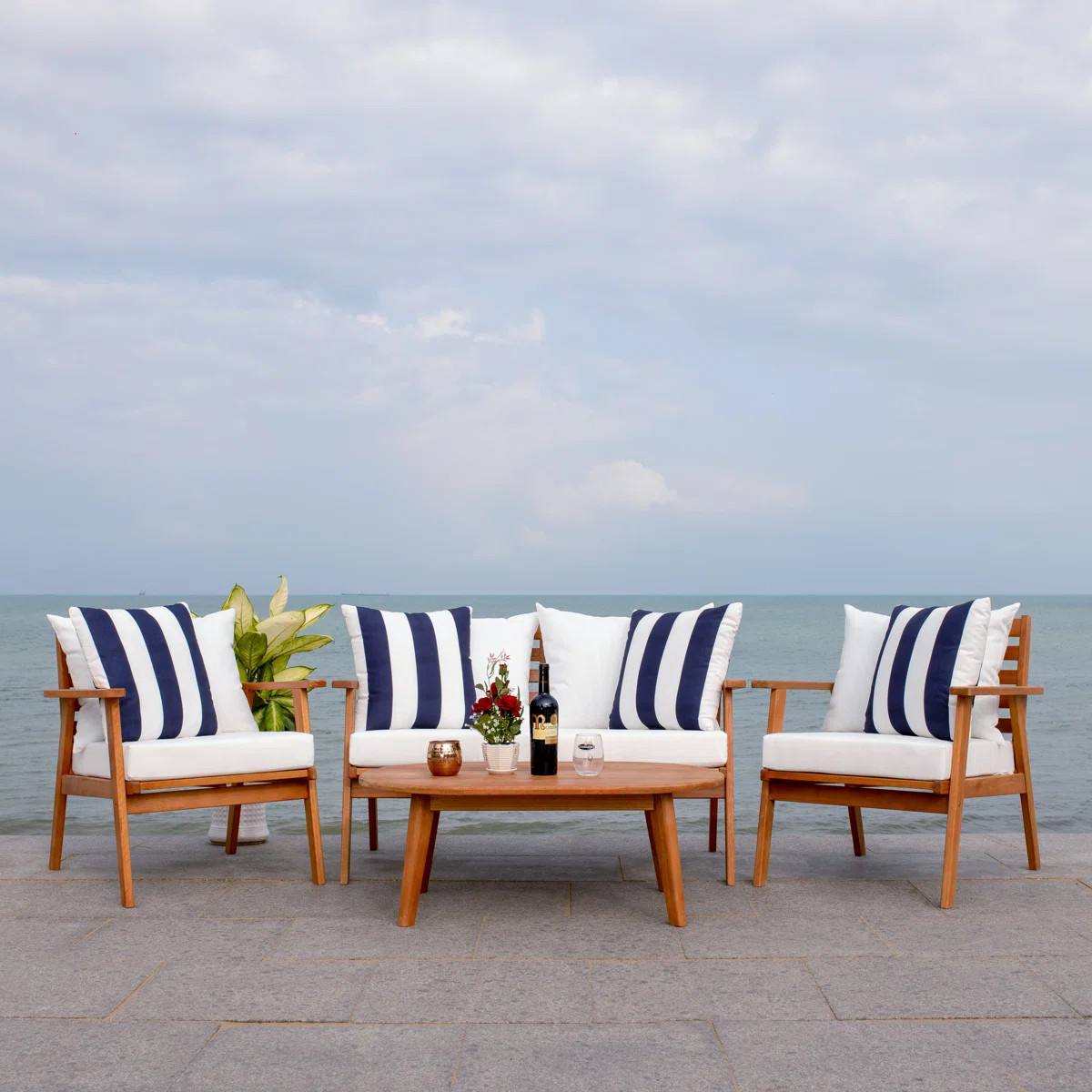 Acacia 4 - Person Patio Conversation Set with Cushions | Wayfair North America
