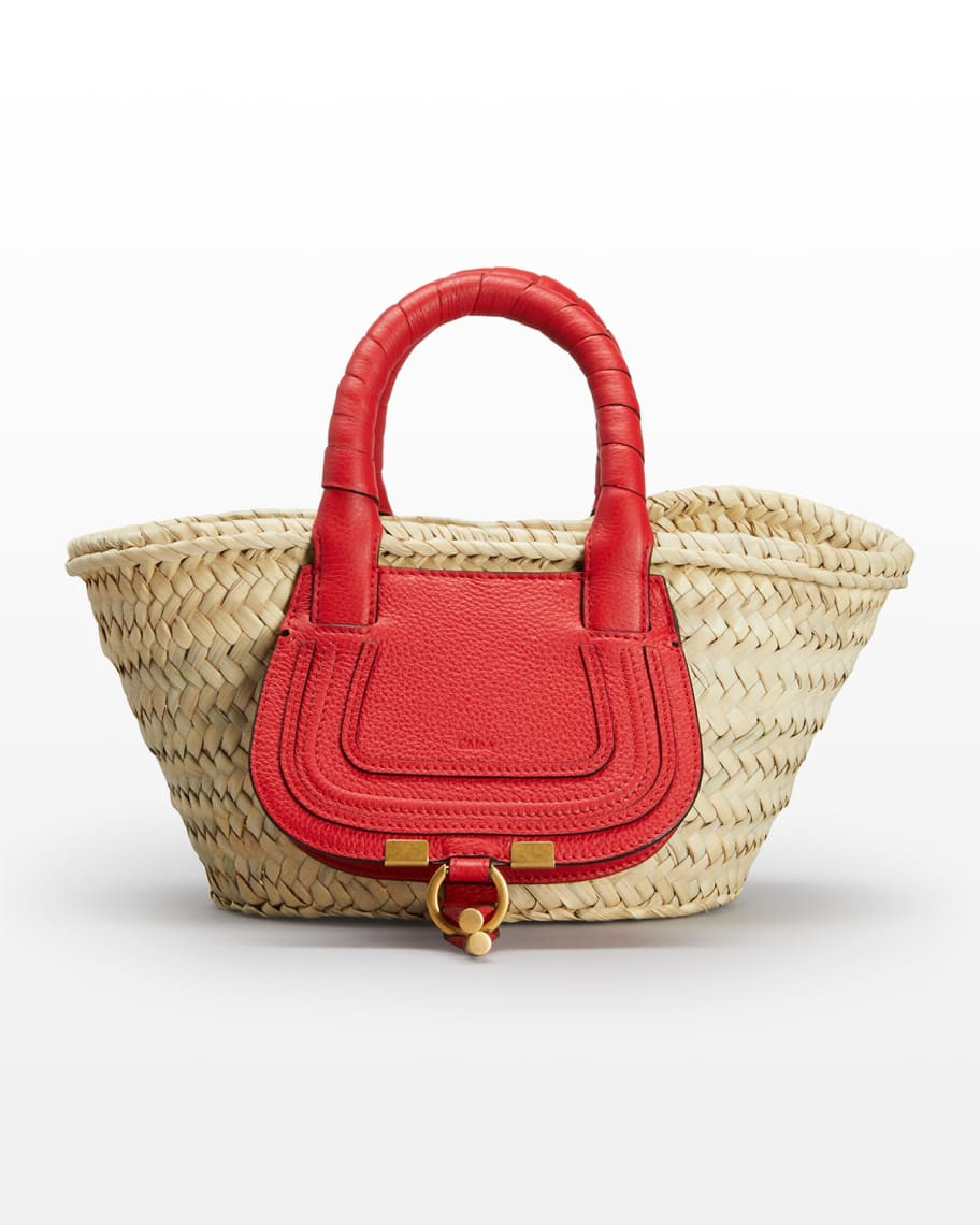 Marcie Small Raffia Top-Handle Tote Bag | Neiman Marcus