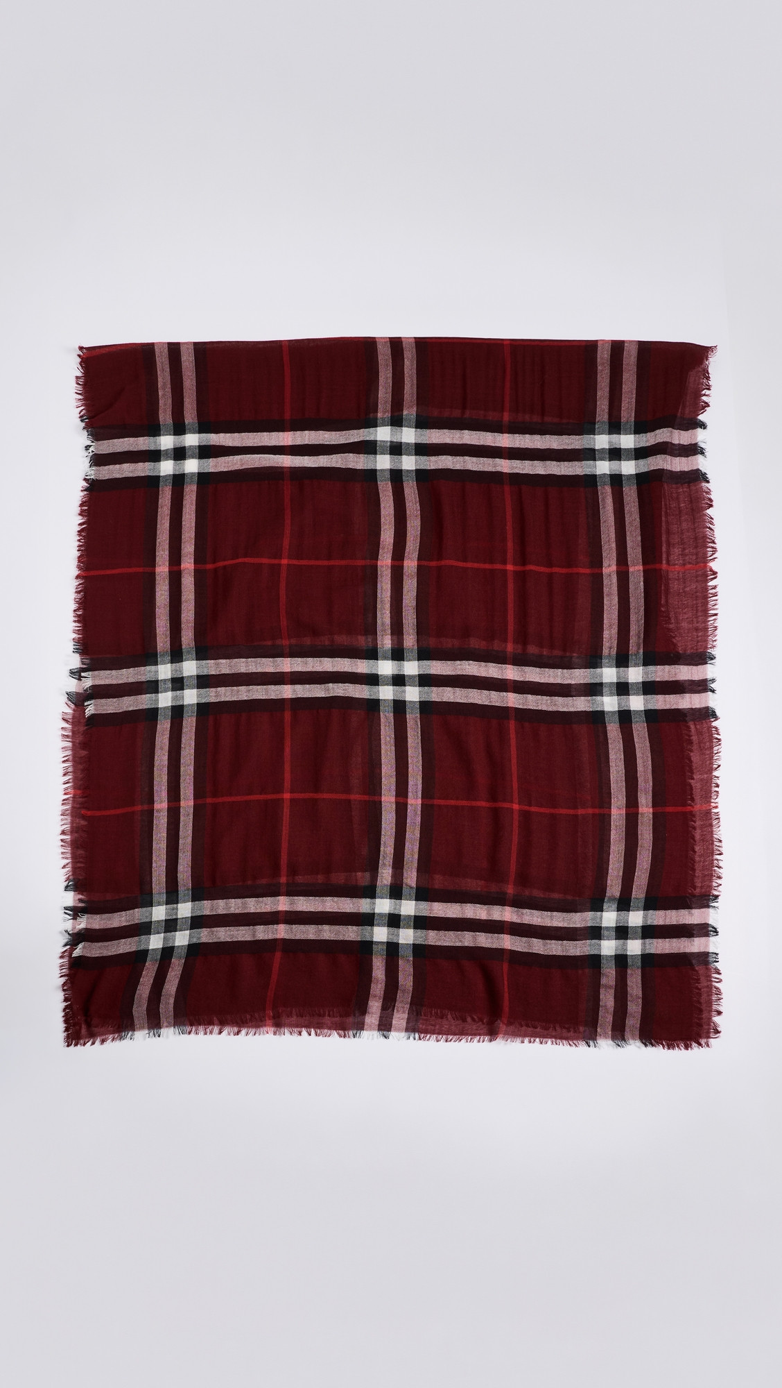 Burberry Wide Check Wool Scarf Oxblood Red One Size | Shopbop