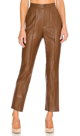 Lennox PU Pant in Chocolate | Revolve Clothing (Global)