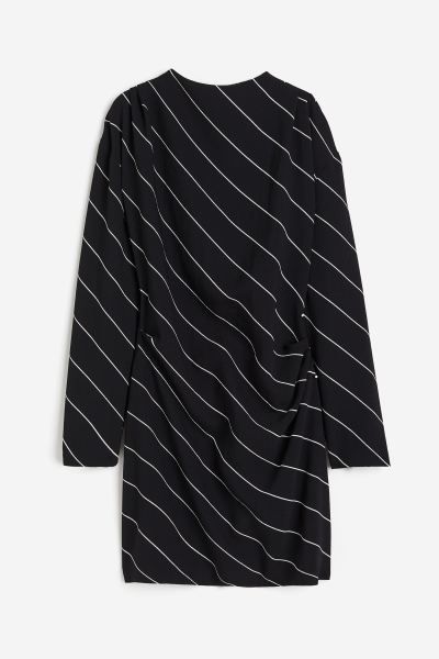 Draped Dress - Black/white striped - Ladies | H&M US | H&M (US + CA)