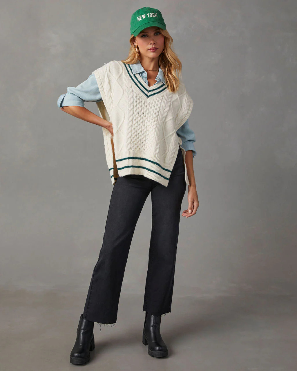 Callahan Cable Knit Sweater Vest | VICI