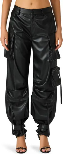 Duo Faux Leather Wide Leg Cargo Pants | Nordstrom
