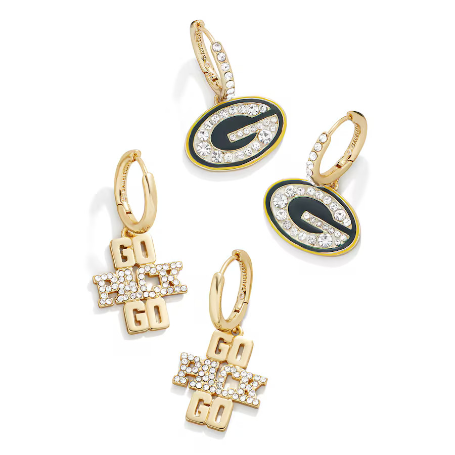 Green Bay Packers BaubleBar Women's Team Earrings Set - Gold | Fanatics