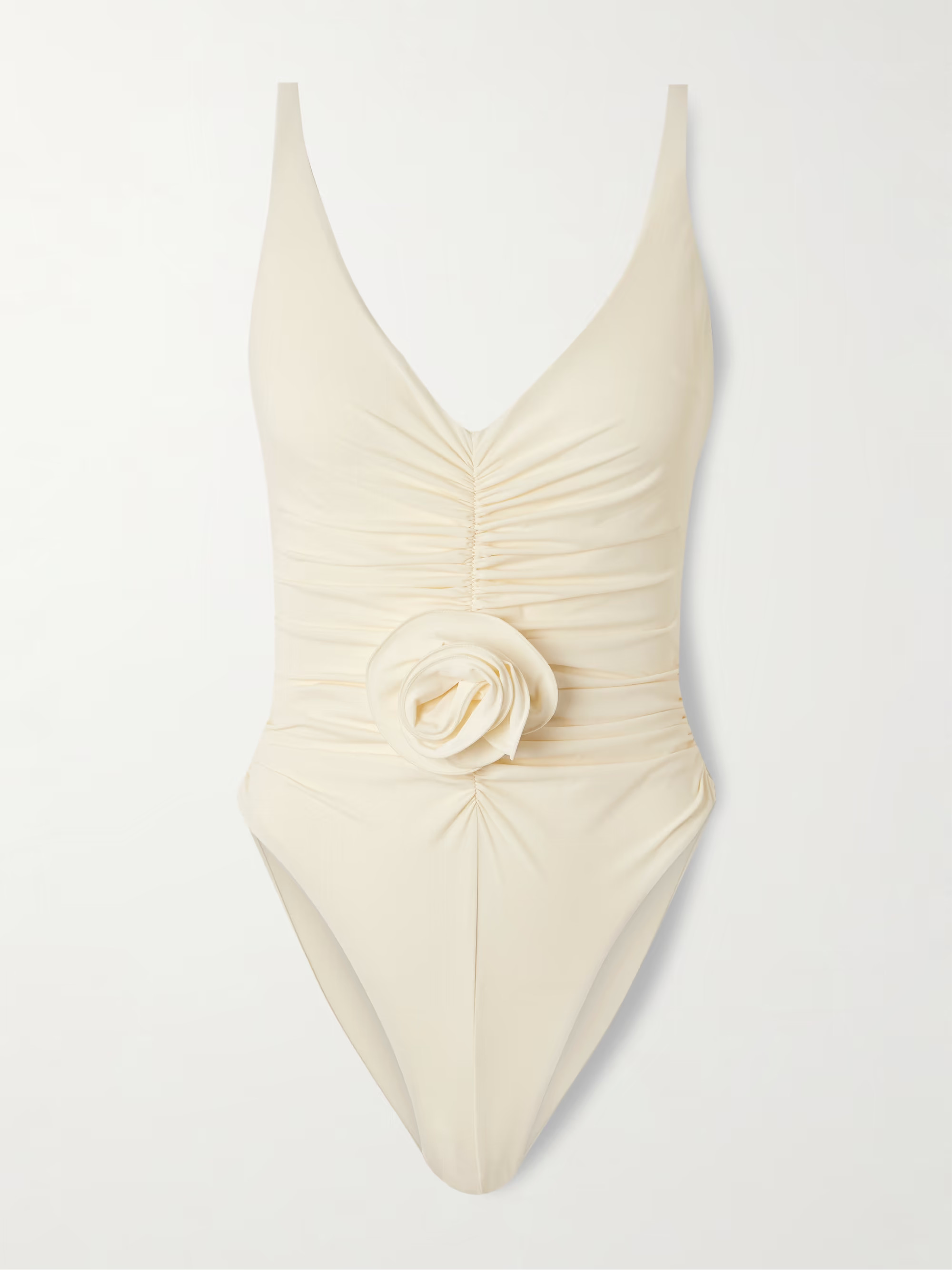 Appliquéd ruched swimsuit | NET-A-PORTER (US)