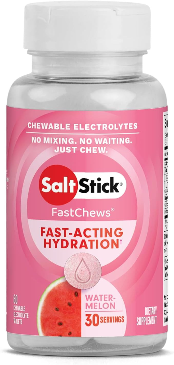 SaltStick FastChews Electrolytes - 60 Chewable Electrolyte Tablets - Watermelon - Salt Tablets fo... | Amazon (US)