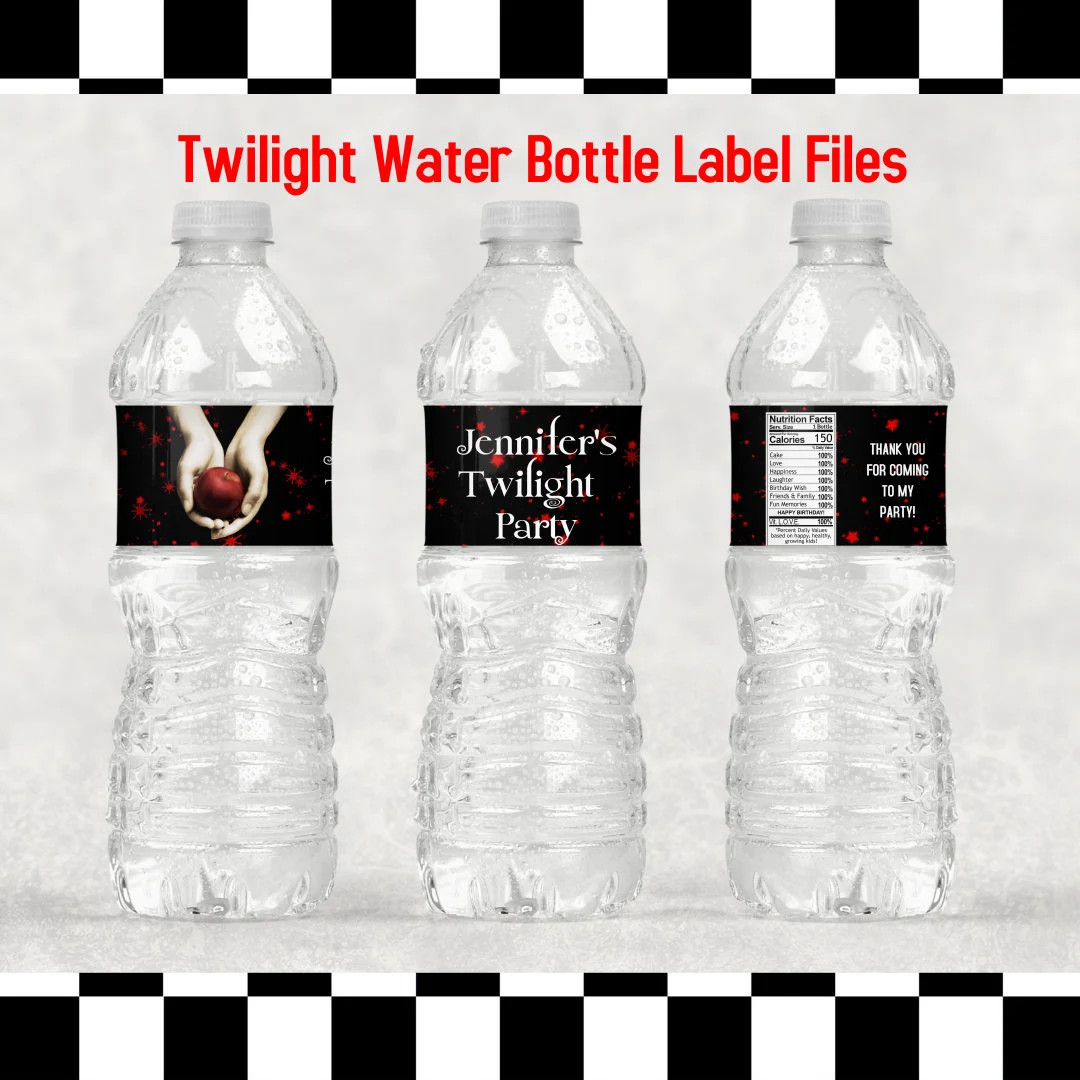 Twilight 16oz. Water Bottle Label Printable | Etsy (US)