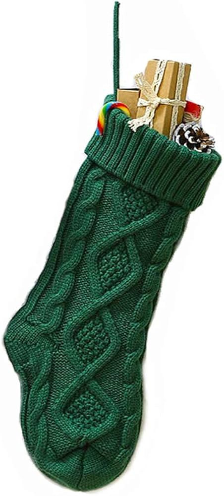 Christmas Stockings Cable Knit Stocking Christmas Decorations Goodie Bags Gift Fireplace Xmas Tre... | Amazon (US)