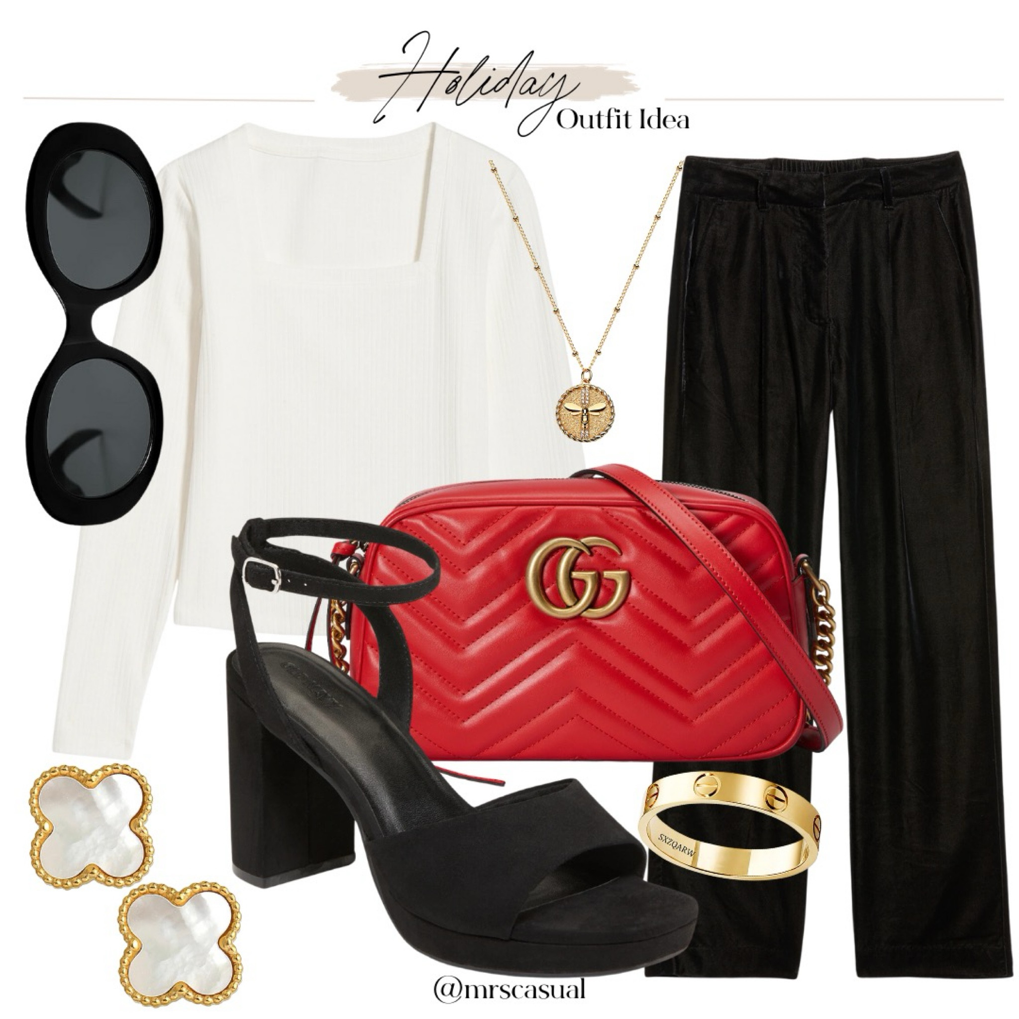 Holiday outfit idea red Gucci bag 

#LTKHoliday #LTKSeasonal #LTKfindsunder50