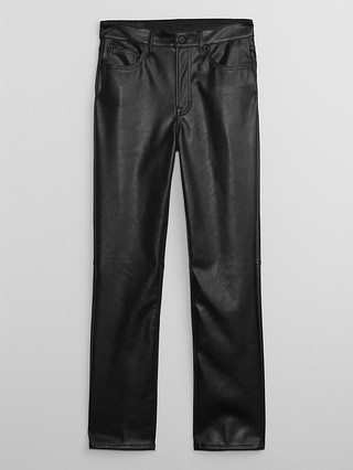 High Rise Vintage Slim Vegan-Leather Pants | Gap Factory