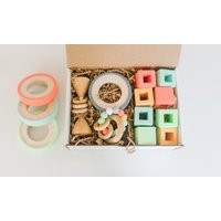 Bannor Baby Box Silicone & Wood Toy Gift Set | Etsy (US)