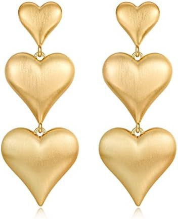 FAMARINE Heart Earrings for Women Heart Dangle Earrings Jewelry Gift | Amazon (US)