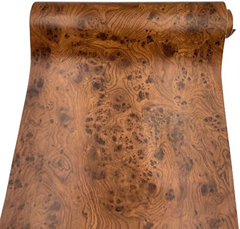 Yifely Brown Wood Grain Furniture Paper PVC Self-Adhesive Shelf Liner Locker Door Sticker 17.7 In... | Amazon (US)