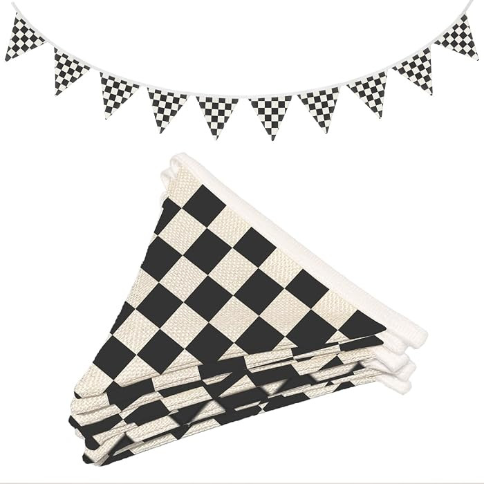 Boys Room Wall Art Decor,Cars Room Decor for Toddler Nursery Playroom, Black and White Checkered ... | Amazon (US)