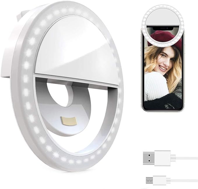 NAMTHEUN Selfie Ring Light for Laptop，Portable[Rechargeable] Selfie Ring Light Clip on Phone Us... | Amazon (US)