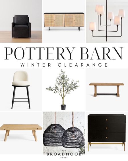 Pottery Barn winter clearance, winter sale, home sale, living room, home furniture, pottery barn, coffee table, sideboard, dining table, counter stool, nightstand

#LTKhome #LTKstyletip #LTKFind