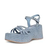 Steve Madden Women's Crazy Heeled Sandal, Denim, 8 | Amazon (US)