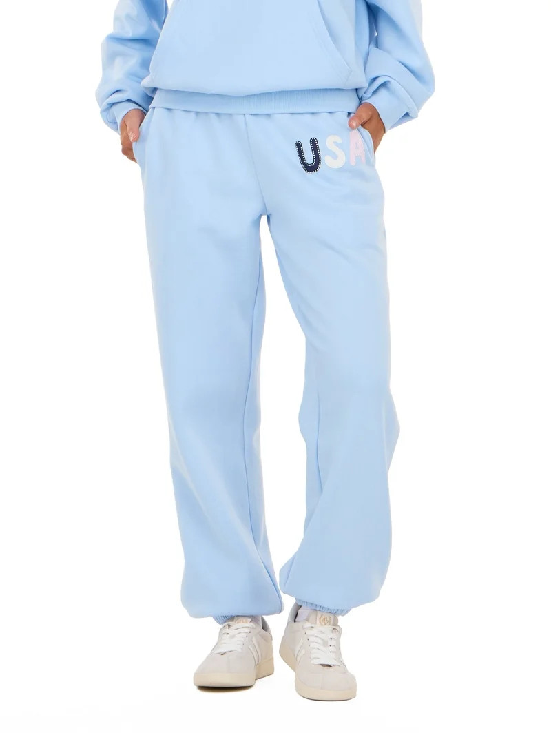 Forever 21 Women's and Women's Plus Americana Fleece Jogger Sweatpants, Sizes XXS-4X | Walmart (US)