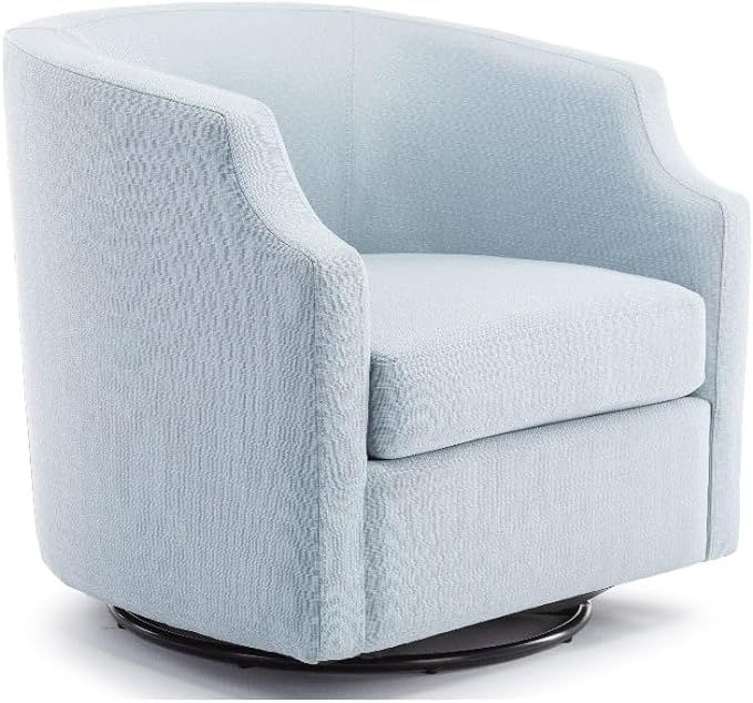 Comfort Pointe Infinity Sky Blue Polyester Fabric Swivel and Rocker Barrel Accent Chair | Amazon (US)