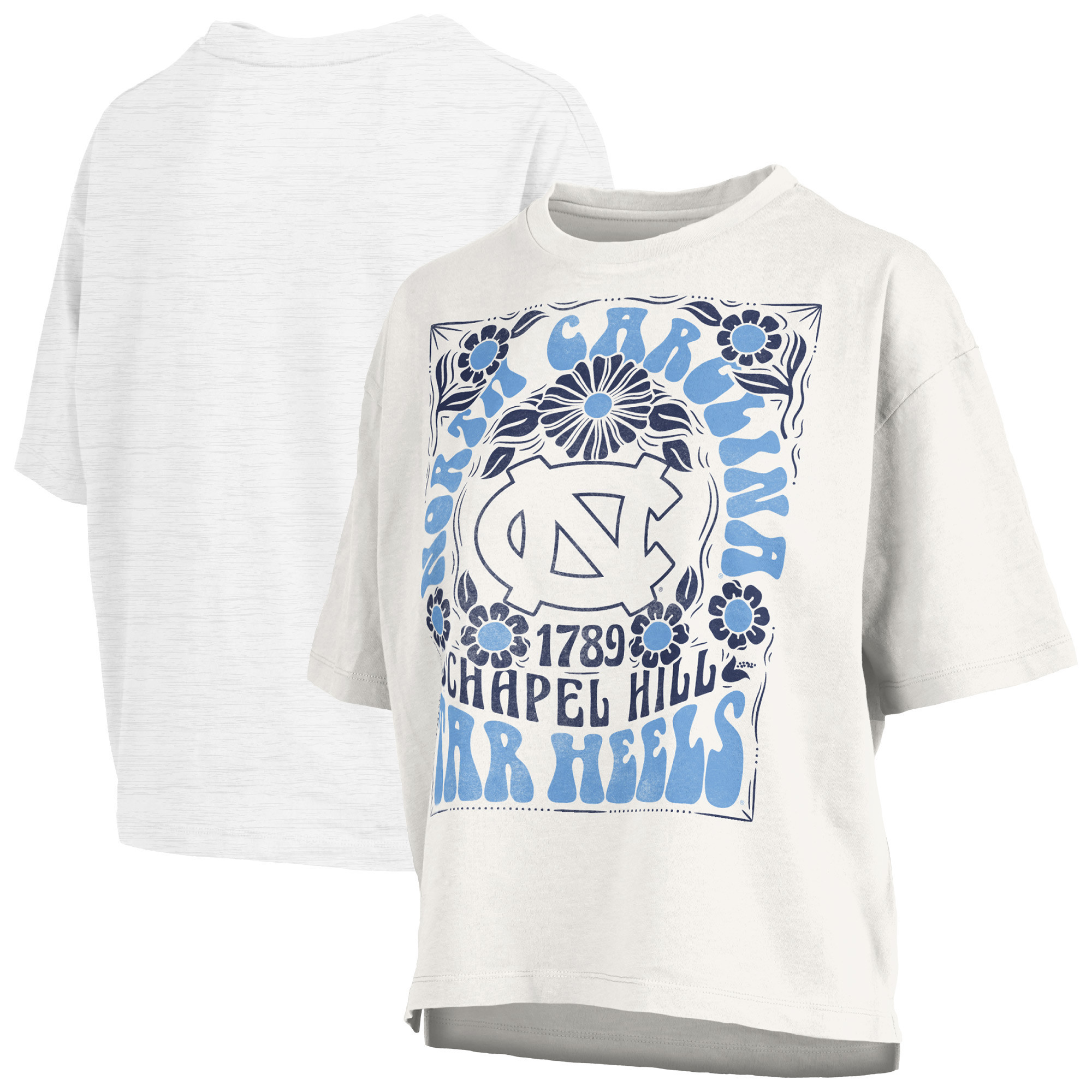 Women's Pressbox White North Carolina Tar Heels Harmony Oversized T-Shirt | Fanatics