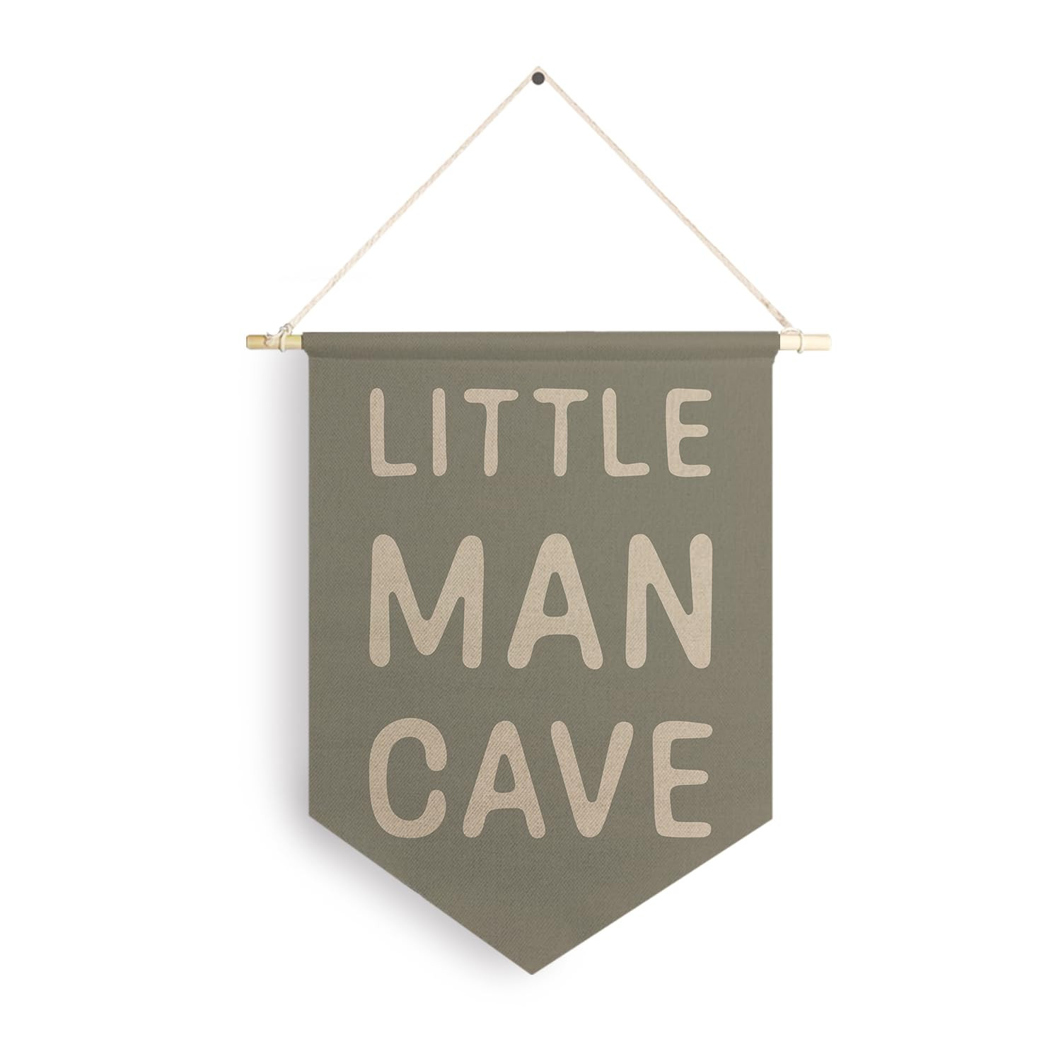 Qpenm Little Man Cave Hanging Wall Canvas Banner, Kids Playroom Hanging Pennant Flag Prints, Nurs... | Amazon (US)