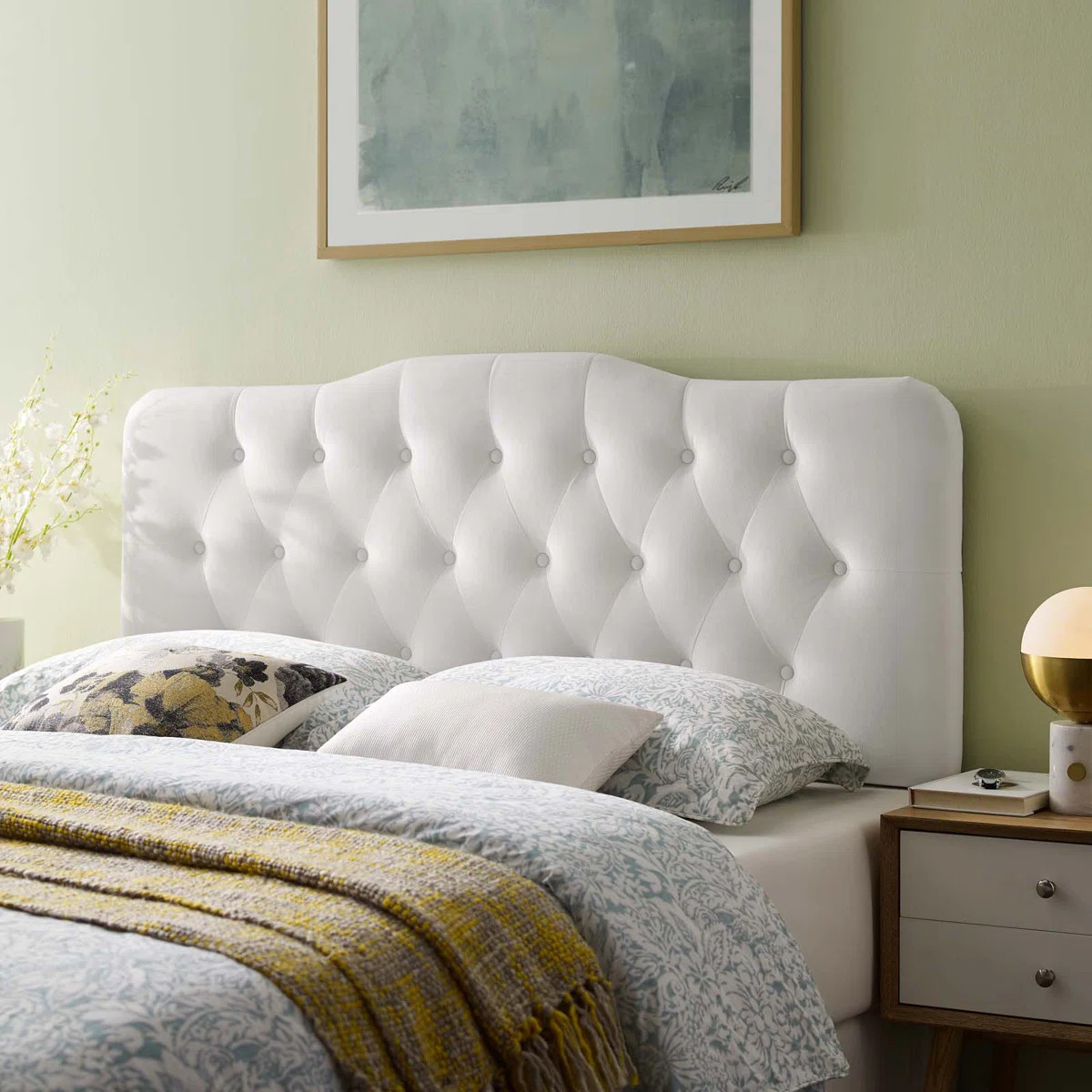 Modway Annabel Diamond Tufted Performance Velvet Headboard | Wayfair North America