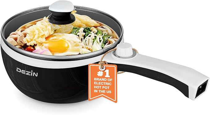 DEZIN Hot Pot Electric Upgraded, Non-Stick Sauté Pan, Rapid Noodles Electric Pot, 1.5L Mini Port... | Amazon (US)