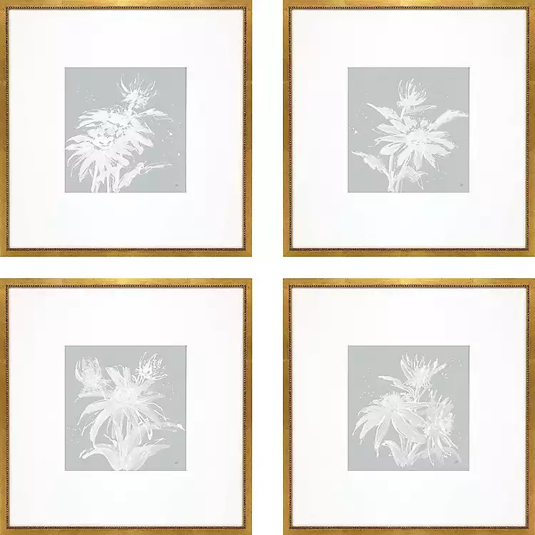 Blue Echinacea Framed Art Prints, Set of 4 | Kirkland's Home