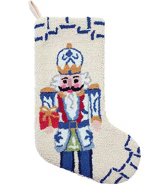 Peking Handicraft Chinoiserie Nutcracker Hooked Wool Holiday Stocking | Dillard's | Dillard's