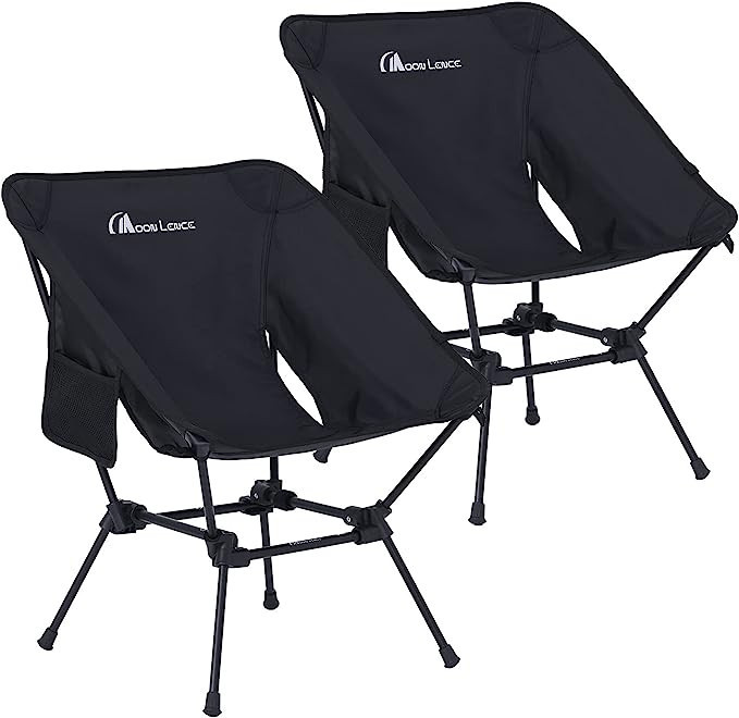 MOON LENCE 2 Pack Camping Chairs, Compact Backpacking Chairs Portable Camp Chairs Lawn Chairs wit... | Amazon (US)