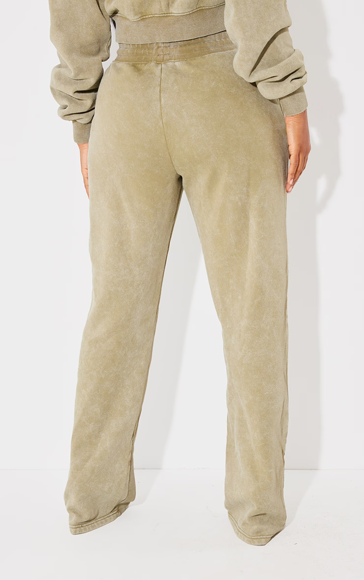 Plt Shape Olive Washed Wide Leg Sweatpants | PrettyLittleThing US