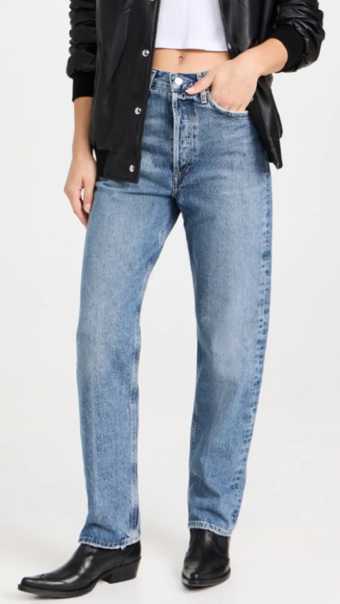 90s Mid Rise Straight Jeans | Shopbop