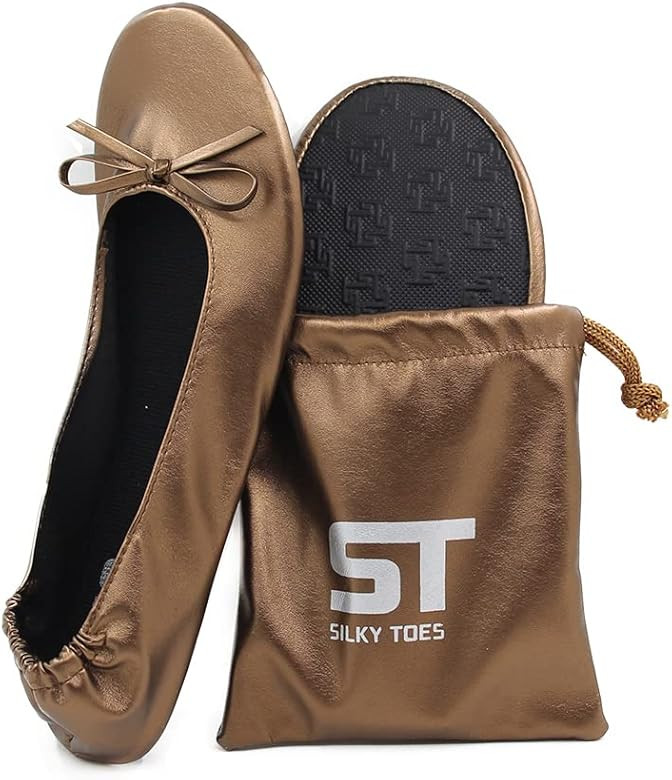 Women's Foldable Portable Travel Ballet Flat Roll Up Slipper Shoes | Amazon (US)