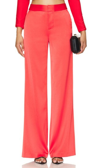Calvin Wide Leg Trouser in Bright Ruby | Revolve Clothing (Global)