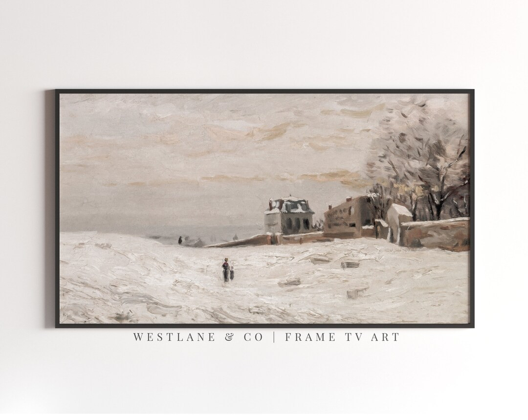 Frame TV Art Vintage Winter Muted Landscape Painting DIGITAL TV File - Etsy | Etsy (US)