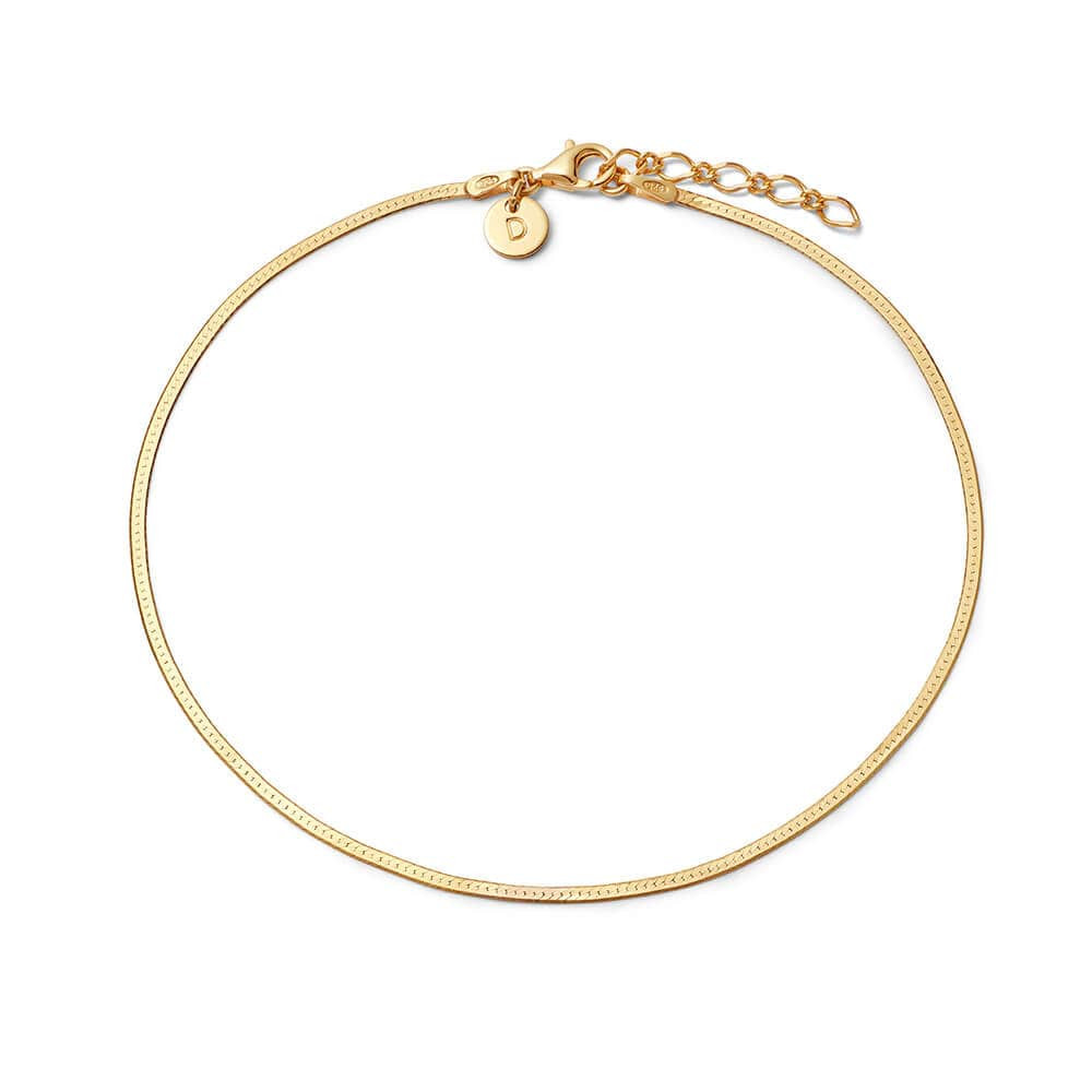 Fine Snake Chain Anklet 18ct Gold Plate | Daisy London Jewellery