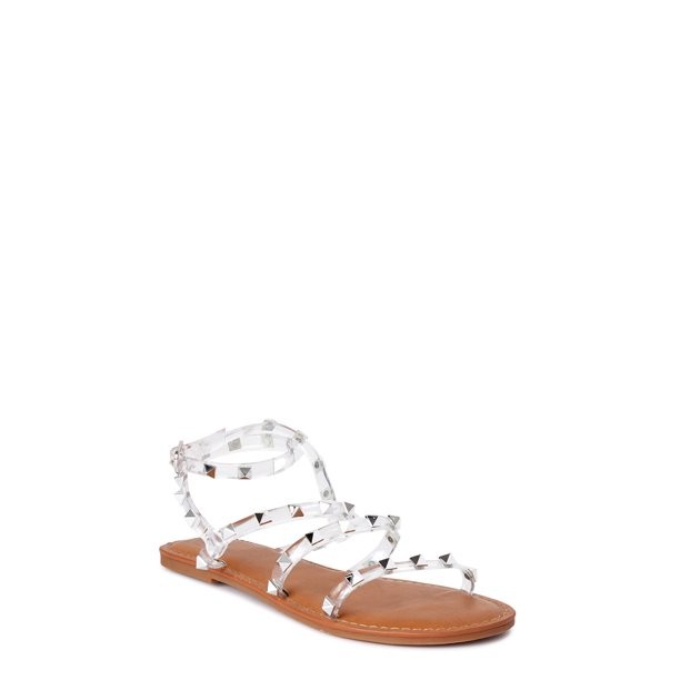 Time and Tru Women's Studded Gladiator Sandals (Wide Widths Available) | Walmart (US)