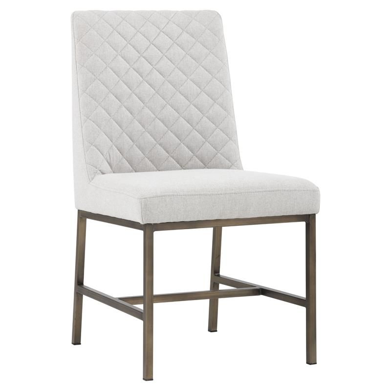 Sunpan Leighland 19" Fabric and Stainless Steel Dining Chair in Light Gray | Cymax