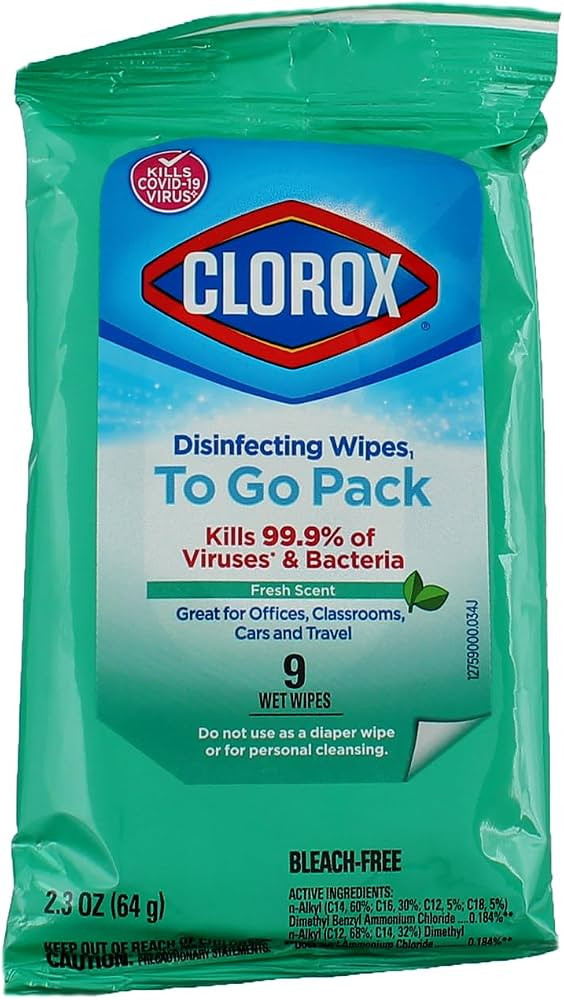 CLOROX Disinfecting Wipes To Go Pack, Fresh Scent 9 count (Pack of 5) | Amazon (US)